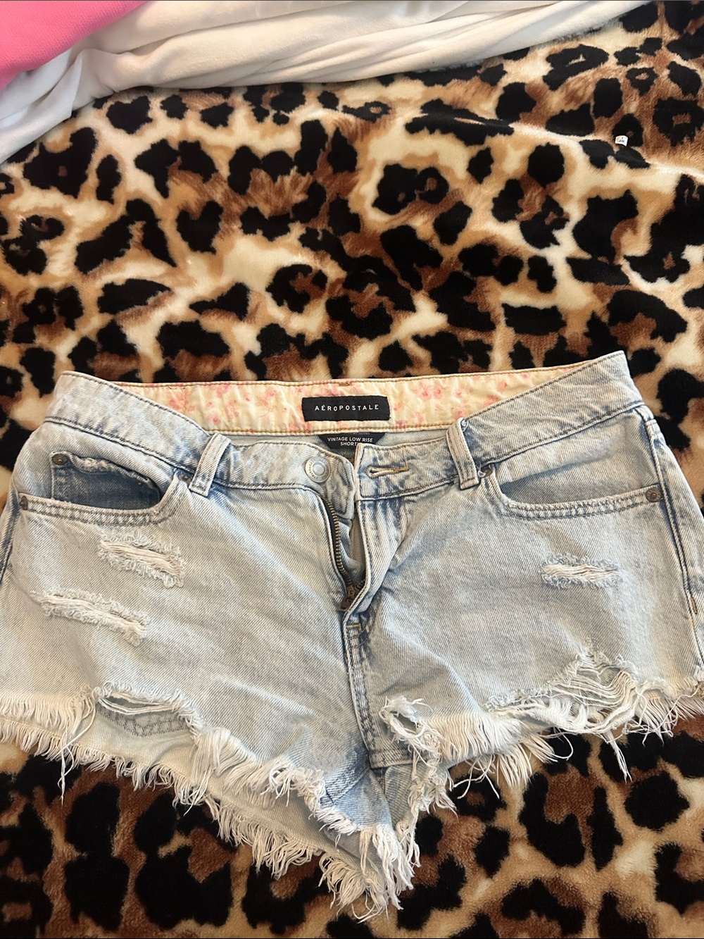 Aeropostale Light Blue Distressed Denim Cutoff Shorts